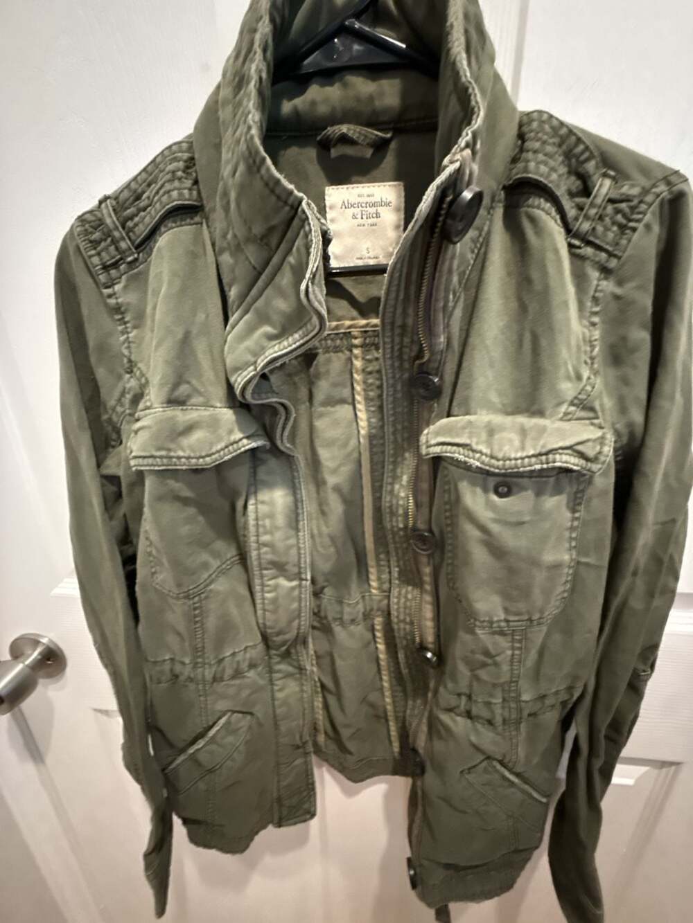 Abercrombie & Fitch Women's Olive Green Military Utility Jacket - Picture 3 of 6